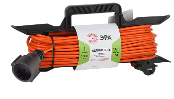 ЭРА UFx-1-2x0.75-20m-IP44 Удлинитель силовой на рамке б/з 1 гн 20м ПВС 2x0.75