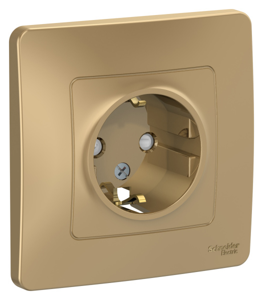 Купить Systeme Electric Blanca внутр Титан Розетка с/з со шторками, 16А, 250В