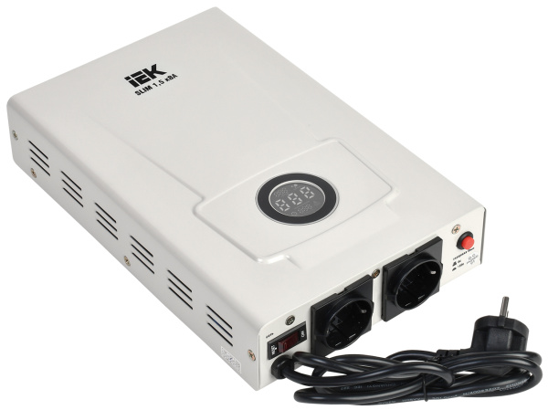 IEK  SLIM Стабилизатор напряжения 1-ф. настенный 1,5кВА