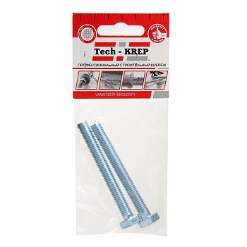 Tech-Krep Болт DIN933 с шестигранной головкой оцинк. М10х80 (2 шт) - пакет 126523