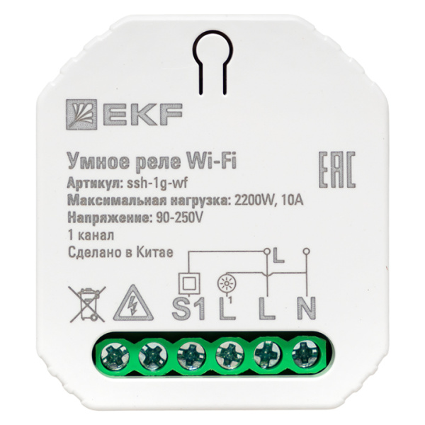 Купить Умное реле в подрозетник 1-канальное Wi-Fi EKF Connect