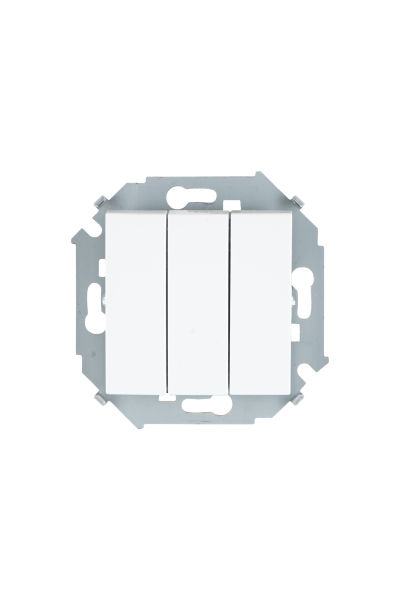 Купить Simon 15 Белый Выключатель 3-клавишный, 10А, 250В, винт.зажим 1591391-030