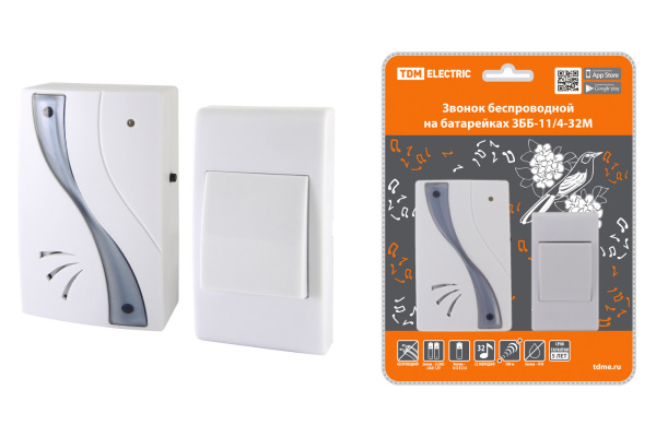 TDM Звонок ЗББ-11/4-32М (беспр., бат.) SQ1901-0030