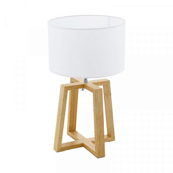 Eglo 97516 Настольная лампа CHIETINO 1, 1х60W (E27), 260, H440, дерево, cталь, натуральный, хром/текстиль