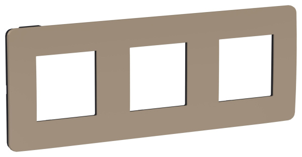 Купить SE Unica Studio Песочная/Антрацит Рамка 3-ная NU280628