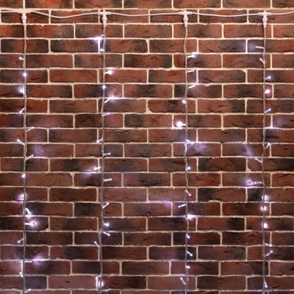 NEON-NIGHT Гирлянда "Светодиодный Дождь" 2х6м, эффект водопада, прозрачный провод, 24В, диоды БЕЛЫЕ, 360 LED 235-465