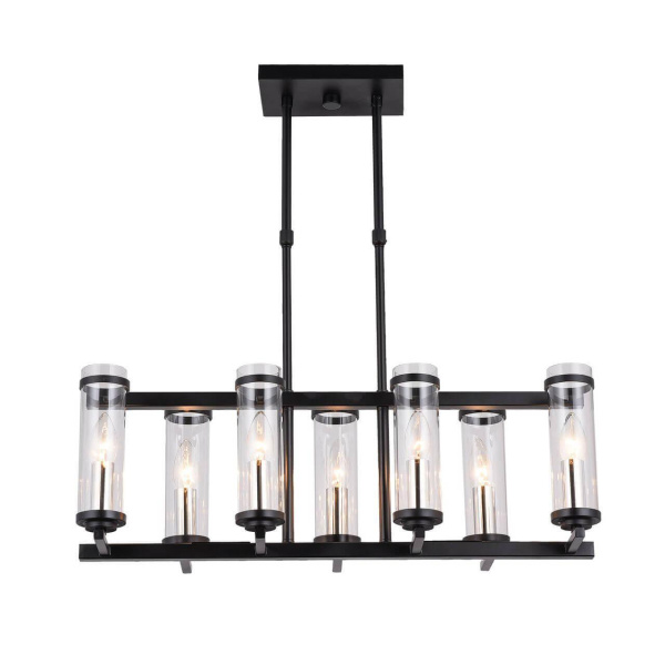 ST LUCE SL334.403.07 Люстра подвесная  Черный, Никель/Прозрачный E14 7*60W