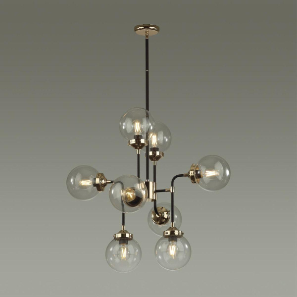 Купить Odeon Light 4971/8 LOFT ODL22 477 черный/золотой/прозрачный/стекло Люстра E27 8*40W PRIAMA