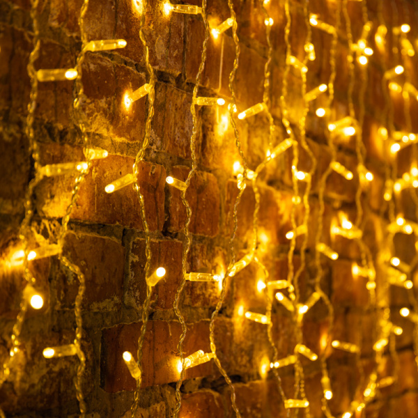 NEON-NIGHT Гирлянда "Светодиодный Дождь" 2x0,8м, прозрачный провод, 230 В, диоды ТЕПЛЫЙ БЕЛЫЙ, 160 LED 235-106