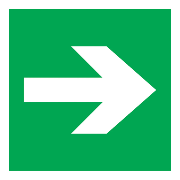Наклейка эвакуационный знак "Направляющая стрелка"200*200 мм Rexant 56-0030