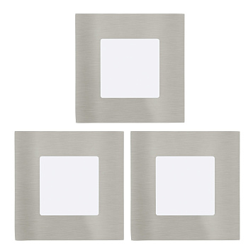Eglo Комплект светодиод. встраив. светильников FUEVA 1, 3х2,7W (LED) 3000K, 85х85, литой металл, никель м 94735