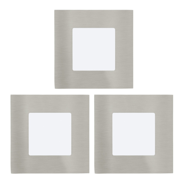 Eglo Комплект светодиод. встраив. светильников FUEVA 1, 3х2,7W (LED) 3000K, 85х85, литой металл, никель м 94735