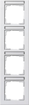 Gira E2 Белый матовый Рамка 4-ая вертикальная с полем для надписи 111422