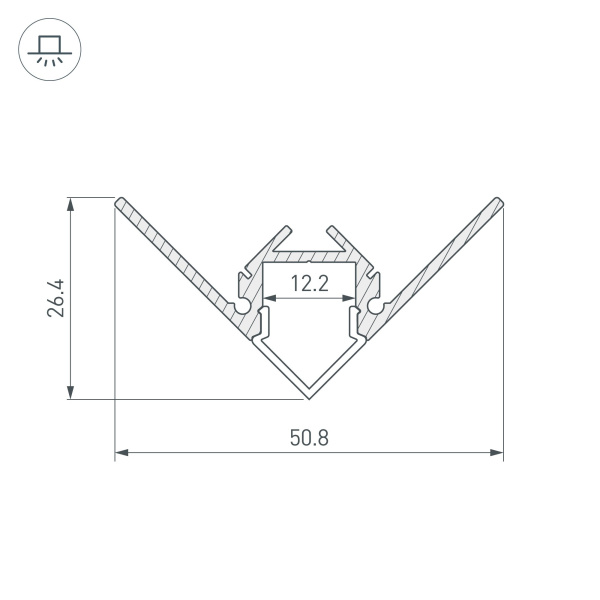 Купить Arlight Профиль ARH-DECORE-S12-EXT-F-2000 ANOD внешний (Алюминий) 023897