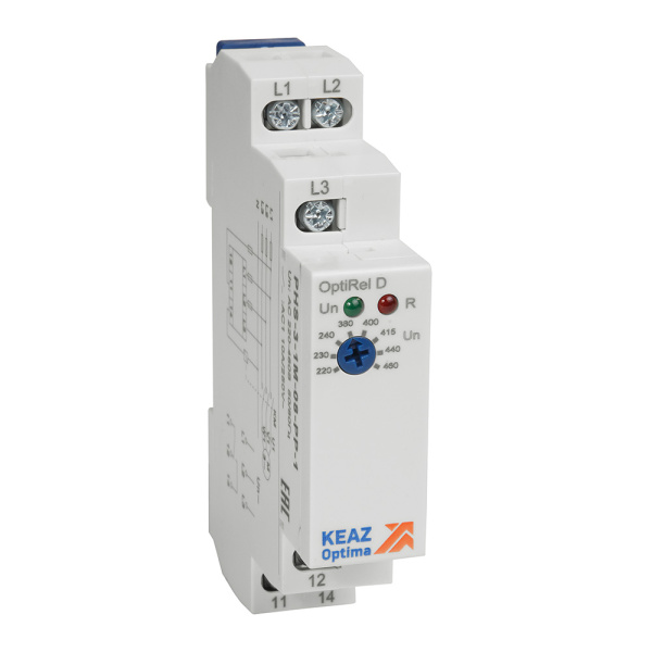 КЭАЗ Реле контроля фаз OptiRel D PHS-3-1M-08-PP-1 без настр повышенного/пониженного асимметрии 3Ф 1СО