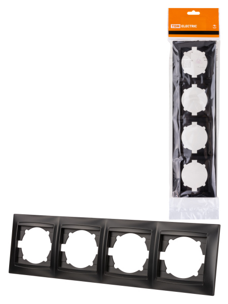 TDM Рамка 4-х постовая горизонтальная графит "Лама" SQ1815-0632