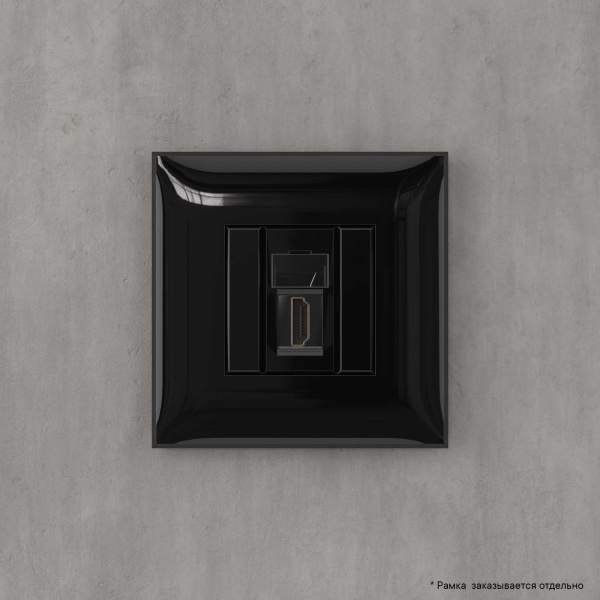 Купить DKC HDMI розетка одинарная в стену, тип А-А, "Avanti", "Черный квадрат"