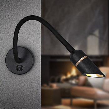 ЭРА Светильник настенный WL47 BK 3000K 3Вт IP20 черный