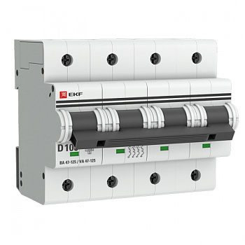 EKF PROxima ВА 47-125 Автоматический выключатель (D) 4P 100А 15кА mcb47125-4-100D