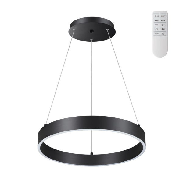 Novotech 358957 OVER NT22 черный Светильник подвесной диммируемый, в комплекте пульт ДУ (2.4G) IP20 LED 3000К~6000К 36W 220V ITER