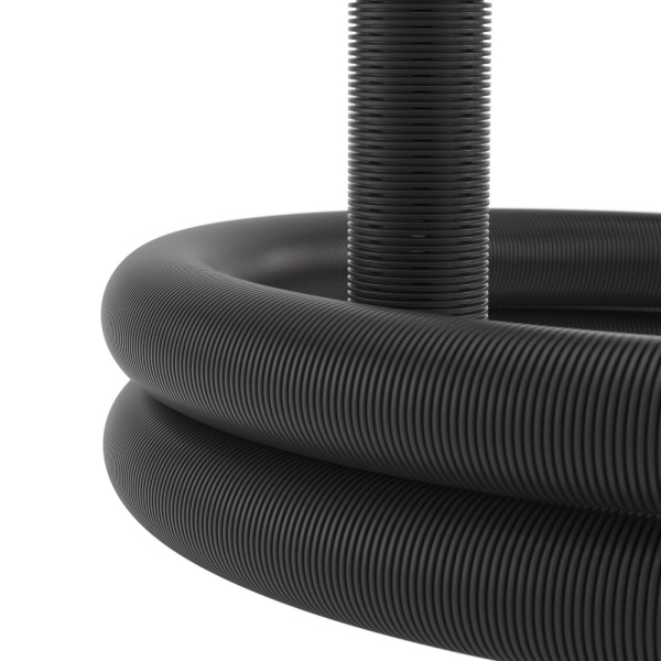 Купить DKC Двустенная труба ПНД гибкая дренажная д.125мм, SN6, перфорация 360град., в бухте 40м, цвет черный