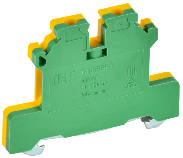 IEK Колодка клеммная CTS-PEN земля 4мм2 желто-зеленая