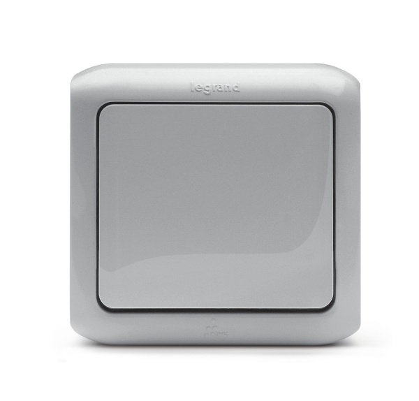 Купить Legrand Quteo Сер Переключатель 1-клавишный IP44 10А 782334