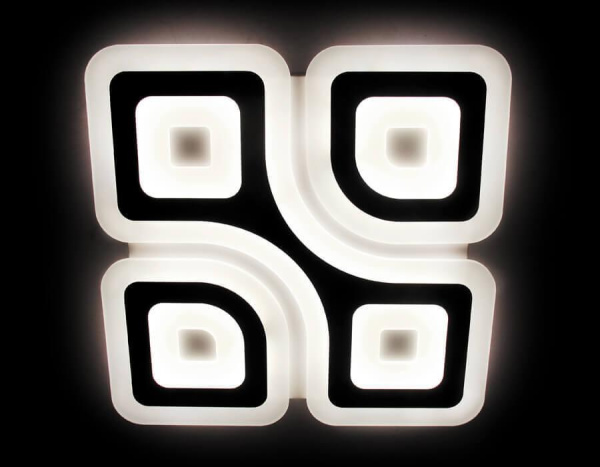 Купить Ambrella Потолочный светодиодный светильник с пультом FA801 WH белый 126W 500*500*50 (ПДУ РАДИО 2.4)