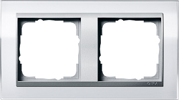 Gira Event Clear Бел/Алюминий Рамка 2-ая 0212726