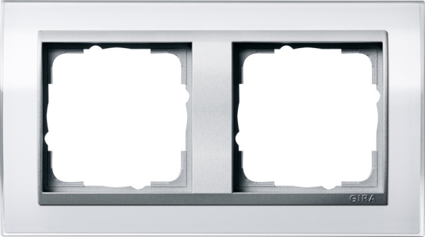 Gira Event Clear Бел/Алюминий Рамка 2-ая 0212726