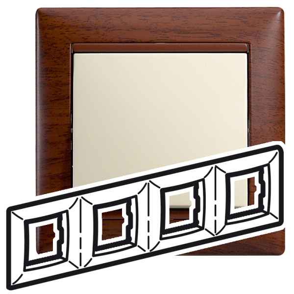 Legrand Valena Тонированное дерево Рамка 4-ая гориз 770314