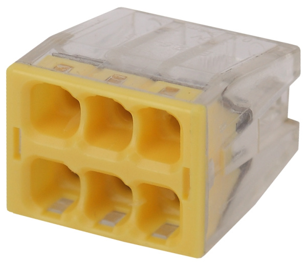 ЭРА NO-224-26 Клемма СМК компактная, серия 206, 6 отверстий, 0,5-2,5 мм2 (упак. 50 шт.)