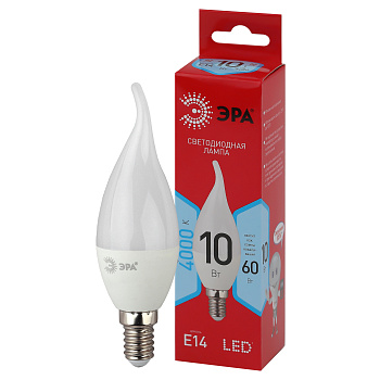 ЭРА LED BXS-10W-840-E14 R (диод, свеча на ветру, 10Вт, нейтр, E14) (10/100/2800)