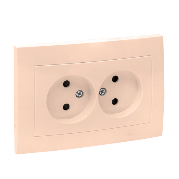 Купить EKF PROxima Валенсия розетка 2-местная б/з 10А кремовая с защ. штор.