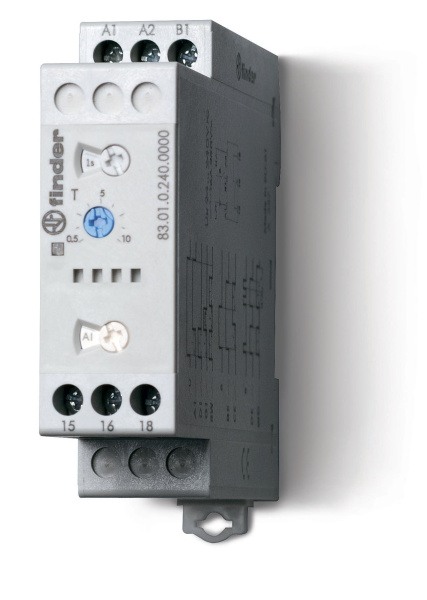 Finder Модульный таймер мультифункциональный (AI, DI, SW, BE, CE, DE, WD); питание 24…240В АС/DC; 1CO 16A; ширина 22.5мм; регулировка времени 0.05с…10 830102400000