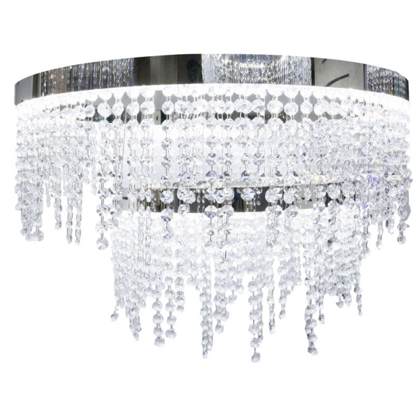 Eglo Подвес LED ANTELAO с димм., 46W(LED), Ø610, H1500, сталь, хром/хрусталь, прозрачный 39281