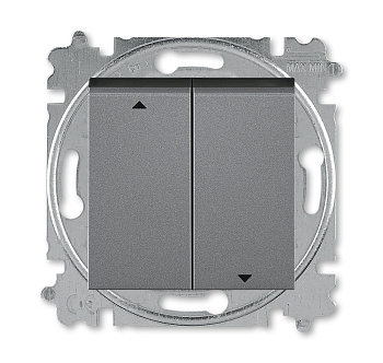 ABB EPJ Levit сталь / дымчатый чёрный Выключатель жалюзи 2-кл, без фиксации 2CHH598845A6069