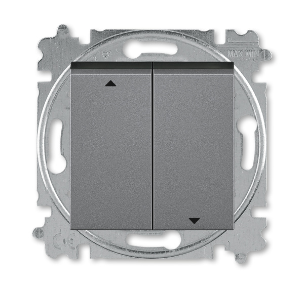 ABB EPJ Levit сталь / дымчатый чёрный Выключатель жалюзи 2-кл, без фиксации 2CHH598845A6069