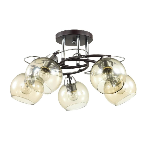 Купить Lumion 3507/5C LN18 179 хром/венге Люстра потолочная E27 5*60W 220V MELEFA
