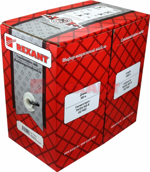 Купить Кабель SFTP 4PR 24AWG CAT5e 305м Rexant 01-0342