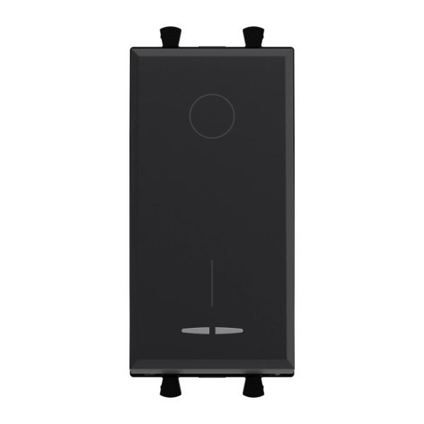 DKC Выключатель двухполюсный модульный, "Avanti", "Черный матовый", 1 модуль