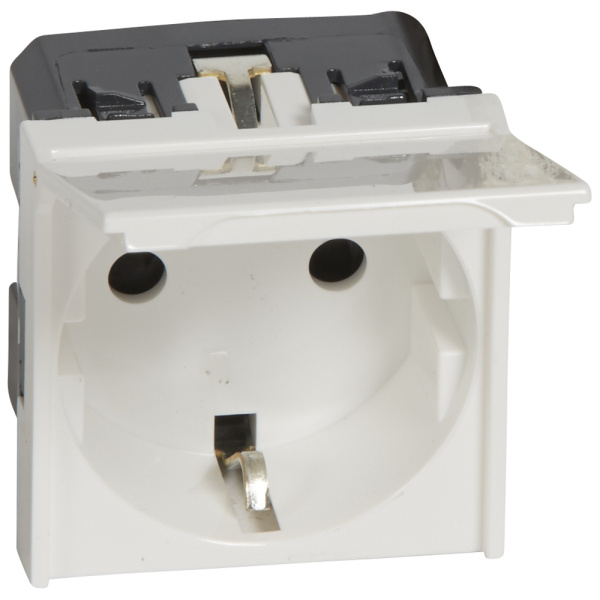 Legrand Mosaic Розетка с/з с крышкой 2М 077219