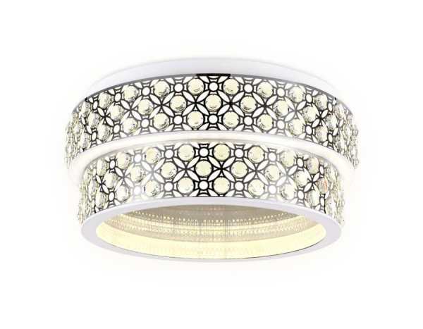 Купить Ambrella Потолочный светодиодный светильник с пультом FA9438 WH/CH белый/хром 164W D500*235 (ПДУ РАДИО 2.4)