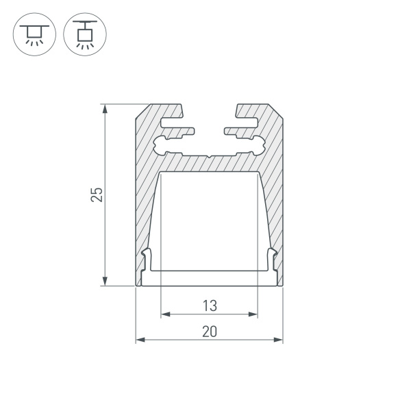Купить Arlight Профиль с экраном ALU-SWISS-20-2000 ANOD+FROST (Алюминий) 024197