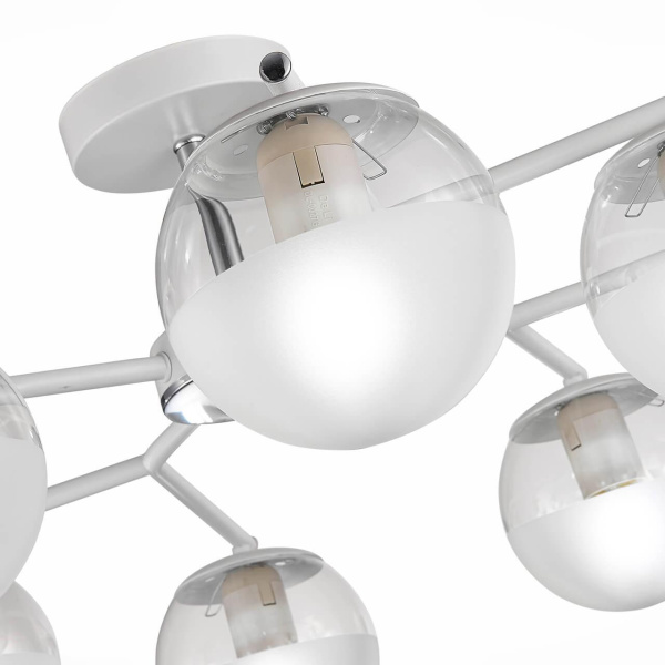 Купить Evoluce SLE106602-08 Люстра потолочная Белый, Хром/Прозрачный E27 8*60W