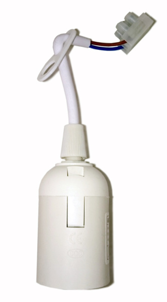 Купить IEK Ппл27-04-К51 Патрон подвесной с шнуром, пластик, Е27, белый (50 шт), стикер на изделии,