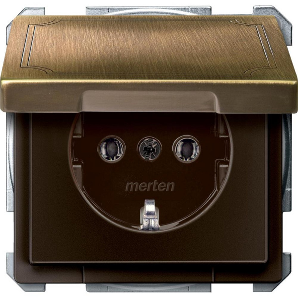 Купить SE Merten SD Античная латунь Механизм Розетки с крышкой с з/к MTN2311-4143