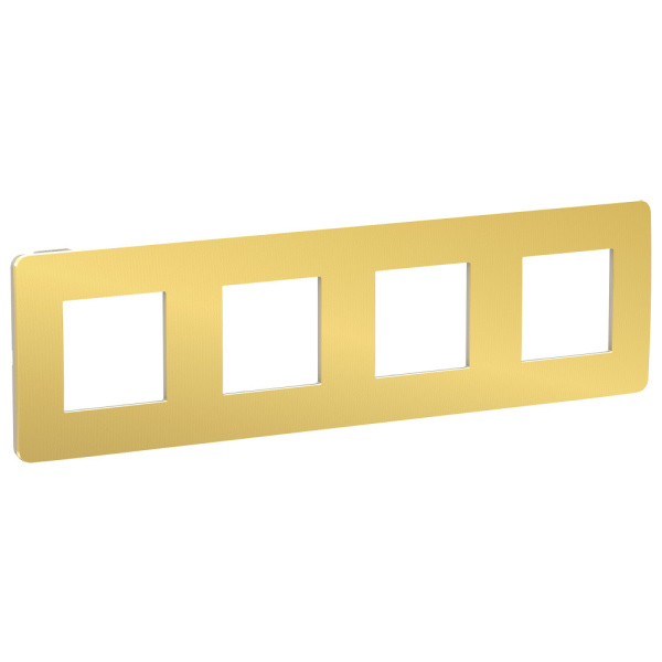 SE Unica Studio Золото/Бежевая Рамка 4-ная NU280860