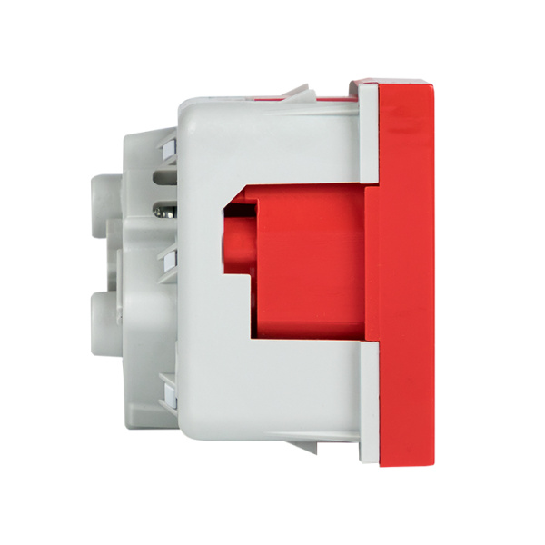 Купить EKF PROxima Розетка 45х45 PRO, с заземлением, красная , 45 град