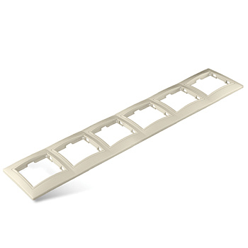 UNIVersal "Севиль" Рамка "Слоновая кость" 6-ти местная горизонтальная Б-С1043